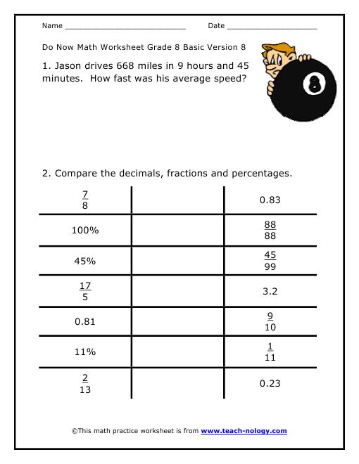 Do Now Math Grade 8 Basic Version 8