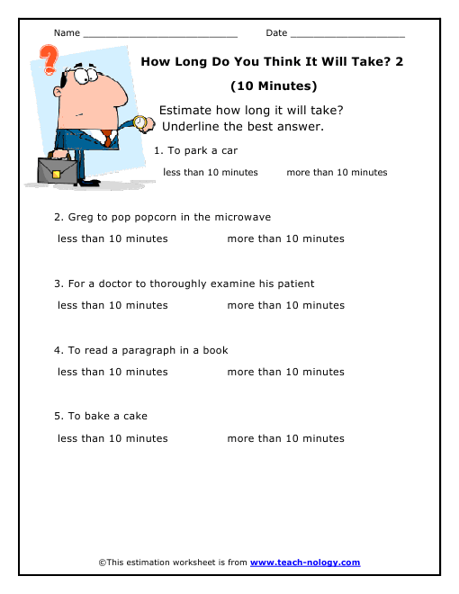 Estimate Time In Ten Minute Blocks
