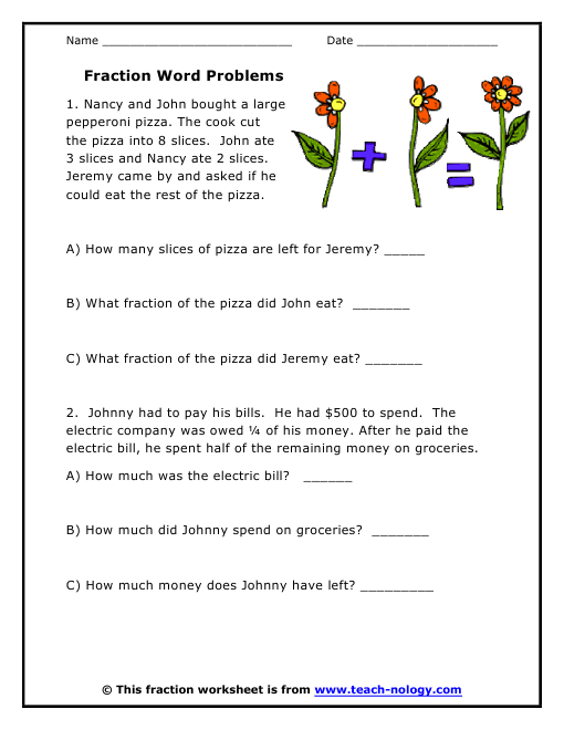 Solving fraction word problems   fraction division   