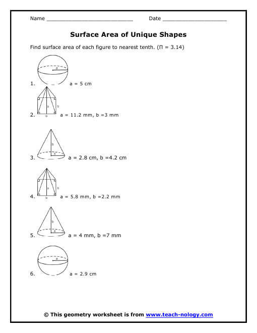 Worksheets Geometry Surface Area And Volume Worksheets surface area and volume worksheets delibertad geometry delibertad