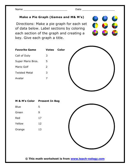 Circle Graph Worksheets Circle Graph Worksheets