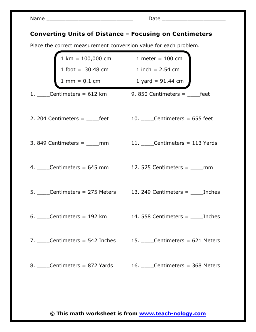 Printables Unit Conversion Worksheet converting metric units worksheet abitlikethis of length worksheet