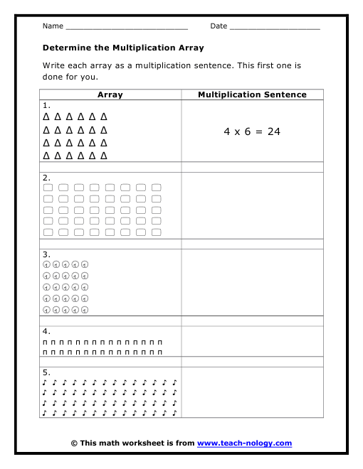 determine-the-multiplication-array