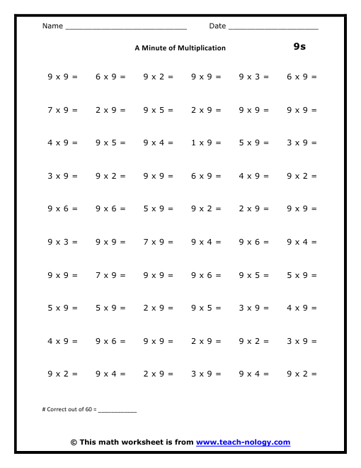a-minute-of-multiplication-with-9s