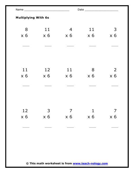 multiplication-by-sixes-worksheet
