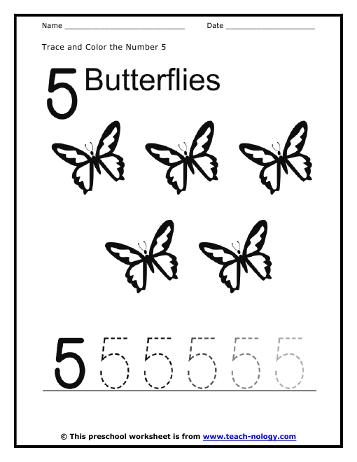 927 New preschool worksheet number five 593 Number 5 Tracing Worksheets Preschool 