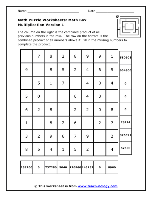 Math Box Multiplication