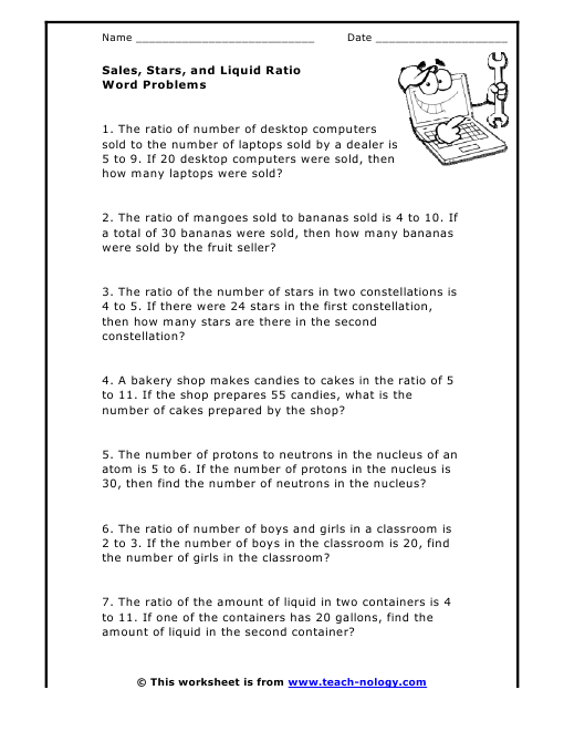 Ratio And Rates Word Problems