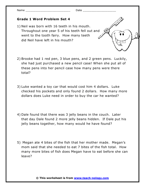 Grade 1 Word Problems Set 4