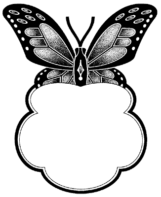 black and white butterfly pictures. Printable Name Tags (Black And