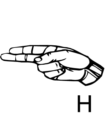 Sign Language Worksheet: Letter H