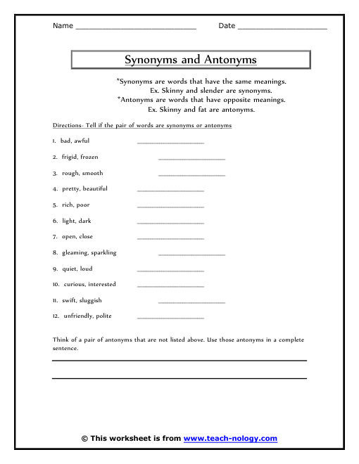 Antonyms And Synonyms Book Pdf Free
