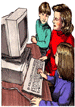 Teacher & Students At Computer