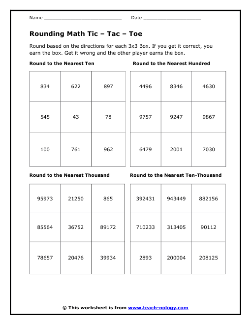Rounding numbers game